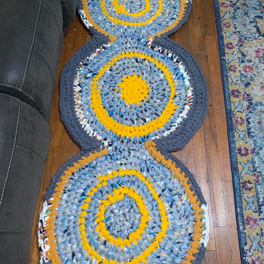 Handmade Multicolor Crochet Rug - Picture 6 of 8